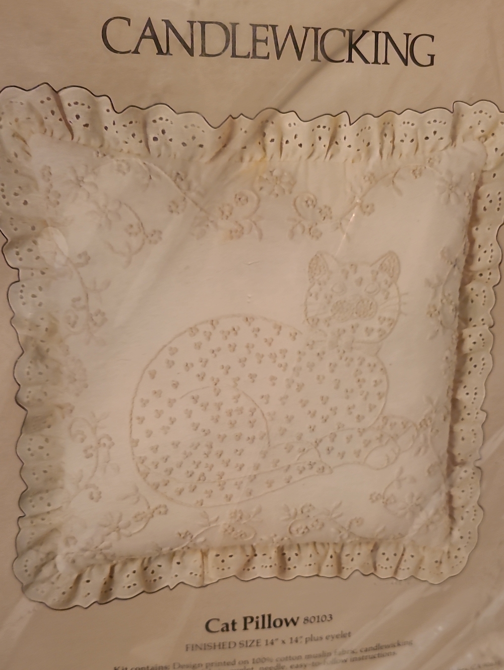 Something Special Cat Pillow Cross Stitch, NWT Needle Sew Yarn